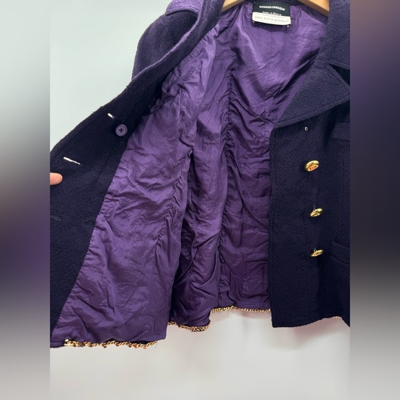 Vintage Richard Carriere France for Saks FA Wool Tweed Silk Lined Blazer Sz 8 - Picture 5 of 9